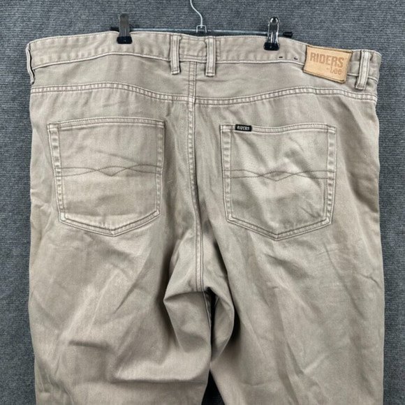 Riders By Lee Jeans Mens 44 Tan Beige Stretch Western Casual Denim Designer Zip - Picture 10 of 15